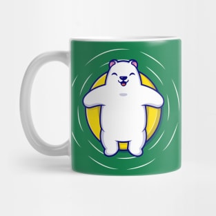 Cute Polar Bear Floating With Swimming Tires Mug